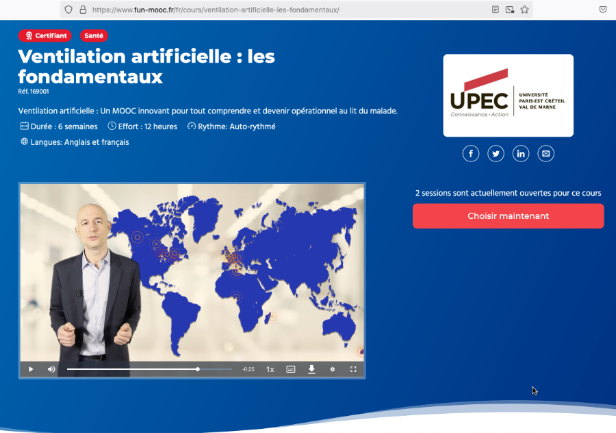 MOOC ventilation artificielle les fondamentaux